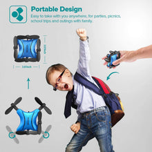 Load image into Gallery viewer, DROCON DC-65 Foldable Mini RC Drone for Kids (Blue)
