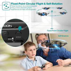 DROCON DC-65 Foldable Mini RC Drone for Kids (Blue)