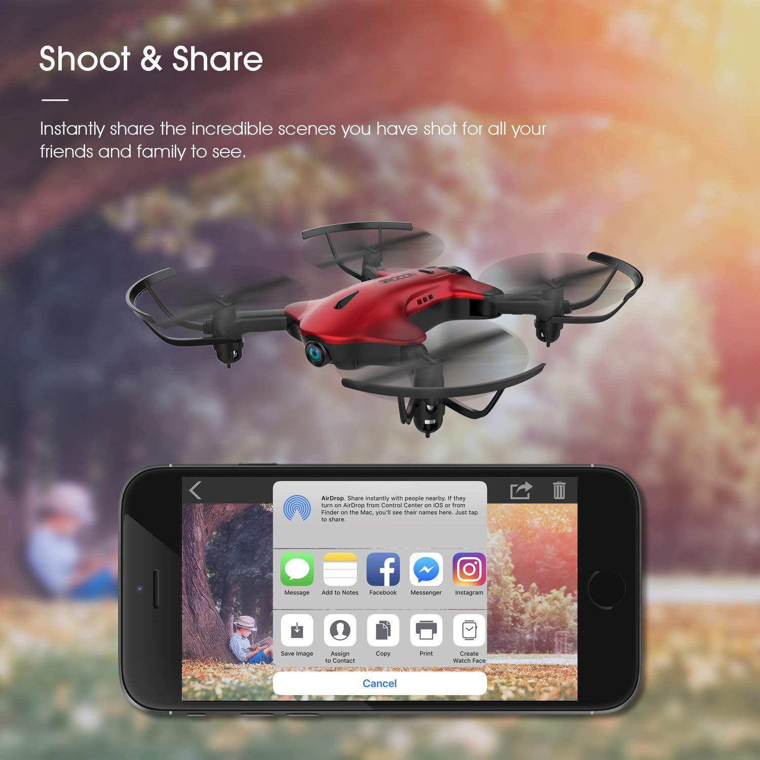  Drone for Kids, Spacekey FPV Wi-Fi Drone with Camera 1080P FHD,  Real-time Video Feed, Great Drone for Beginners, Quadcopter Drone with  Altitude Hold, One-Key Take-Off, Landing Foldable Arms (Red) : Toys
